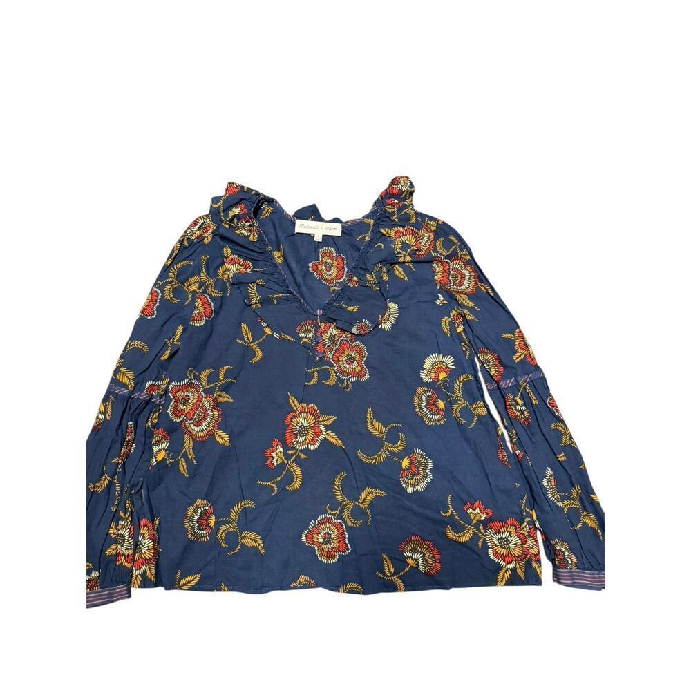 Madewell+Warm Top Size L Floral Ruffle Top